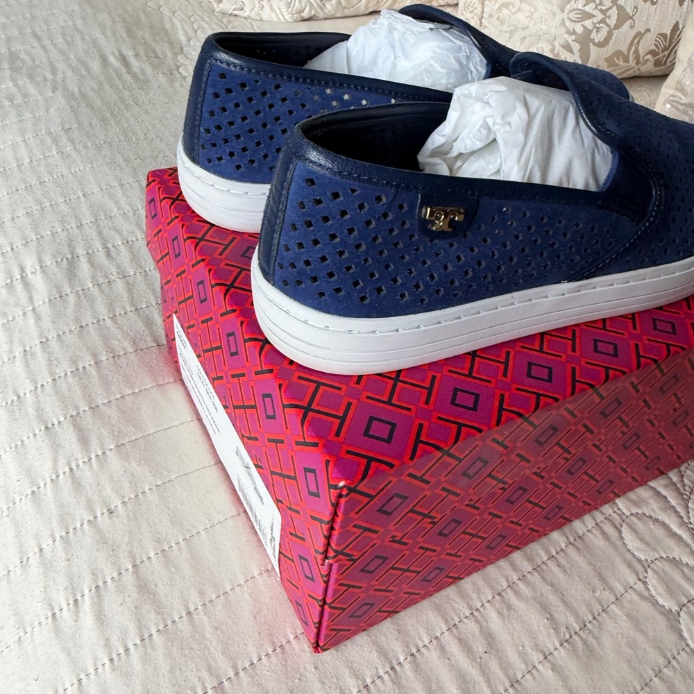 Tory Burch - Navy Blue Slip-On Sneakers - NWOT - Picture 4 of 11